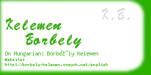 kelemen borbely business card